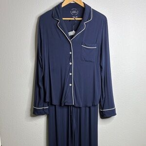 Cozy Earth Bamboo Navy Pajama Set Medium Tall